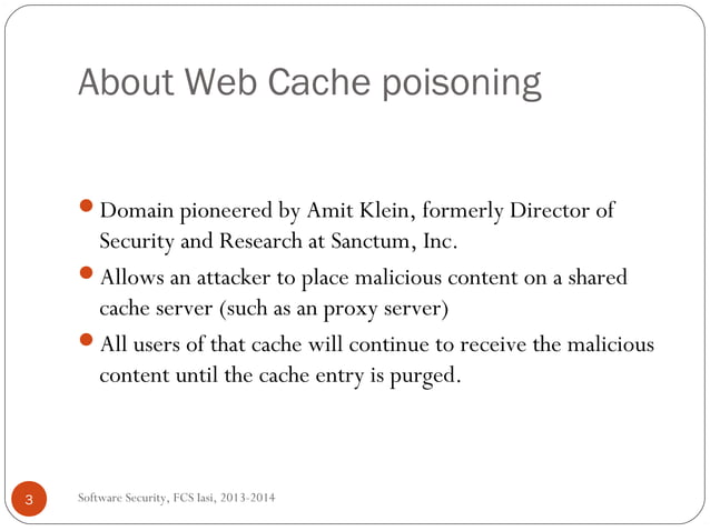 Cache poisoning | PPT