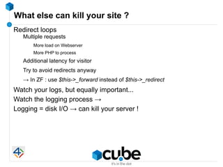 What else can kill your site ?
Redirect loops
   Multiple requests
       More load on Webserver
       More PHP to proces...