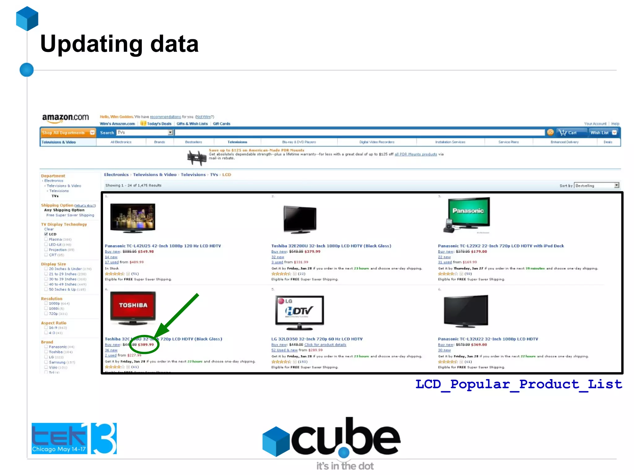 Updating data
LCD_Popular_Product_List
 