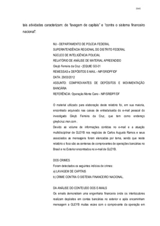 Relatório CPMI do Cachoeira parte 2