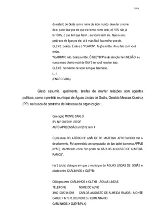 Relatório CPMI do Cachoeira parte 2