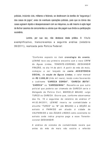 Relatório CPMI do Cachoeira parte 2