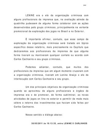 Relatório CPMI do Cachoeira parte 2