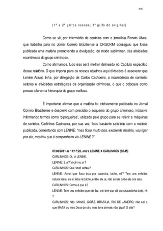 Relatório CPMI do Cachoeira parte 2