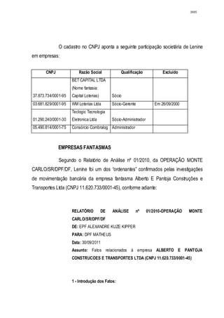 Relatório CPMI do Cachoeira parte 2