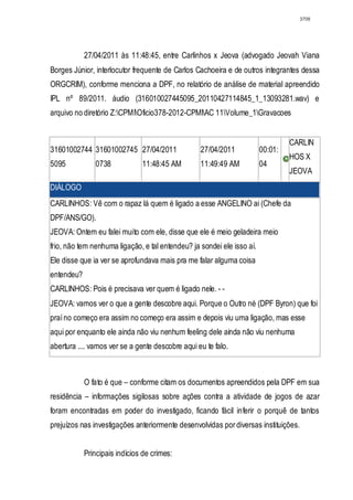 Relatório CPMI do Cachoeira parte 2