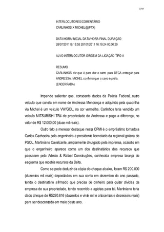 Relatório CPMI do Cachoeira parte 2