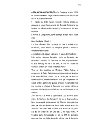 Relatório CPMI do Cachoeira parte 2