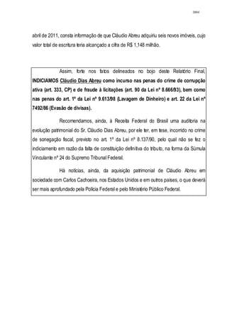 Relatório CPMI do Cachoeira parte 2