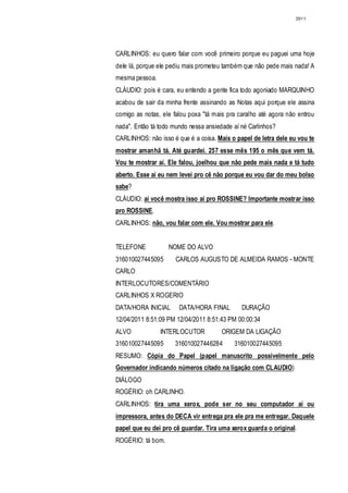 Relatório CPMI do Cachoeira parte 2