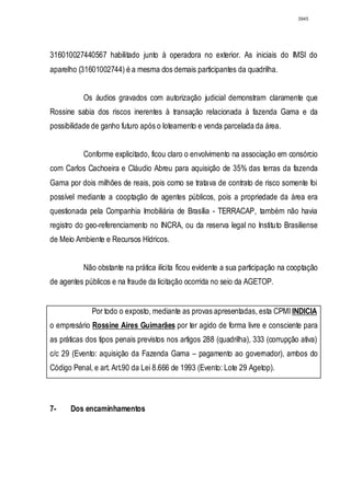Relatório CPMI do Cachoeira parte 2