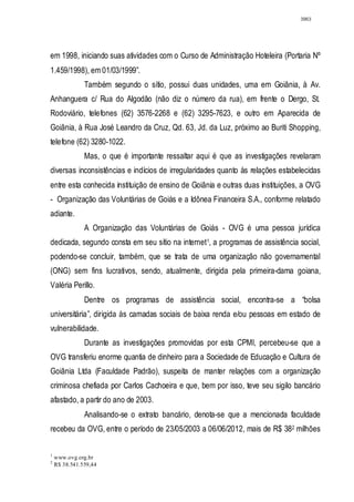 Relatório CPMI do Cachoeira parte 2