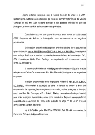 Relatório CPMI do Cachoeira parte 2