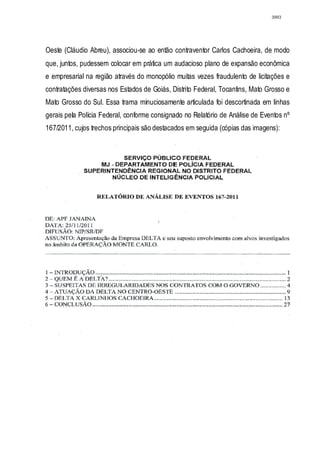 Relatório CPMI do Cachoeira parte 2