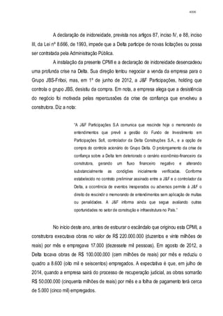 Relatório CPMI do Cachoeira parte 2