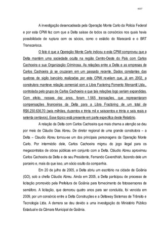 Relatório CPMI do Cachoeira parte 2