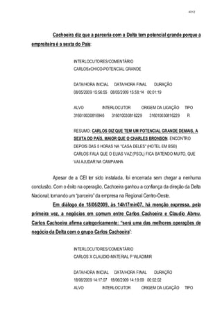 Relatório CPMI do Cachoeira parte 2