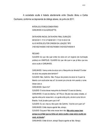 Relatório CPMI do Cachoeira parte 2