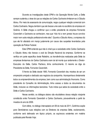 Relatório CPMI do Cachoeira parte 2