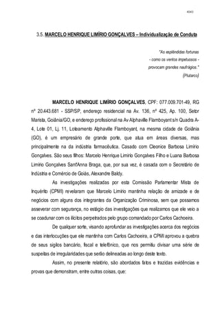 Relatório CPMI do Cachoeira parte 2