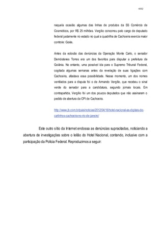 Relatório CPMI do Cachoeira parte 2