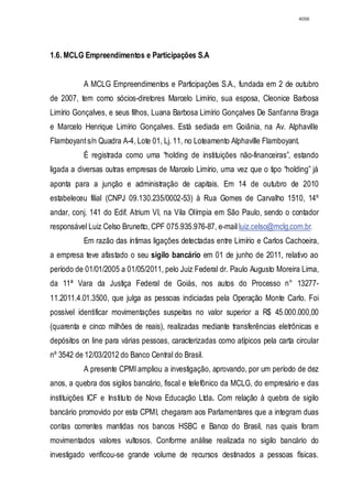 Relatório CPMI do Cachoeira parte 2