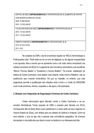 Relatório CPMI do Cachoeira parte 2