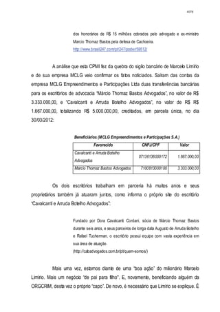 Relatório CPMI do Cachoeira parte 2