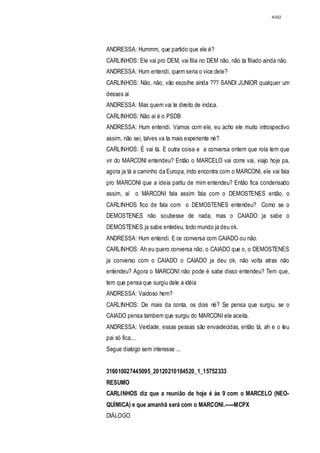 Relatório CPMI do Cachoeira parte 2