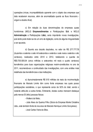 Relatório CPMI do Cachoeira parte 2