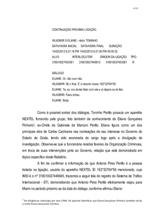 Relatório CPMI do Cachoeira parte 2