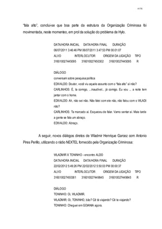 Relatório CPMI do Cachoeira parte 2