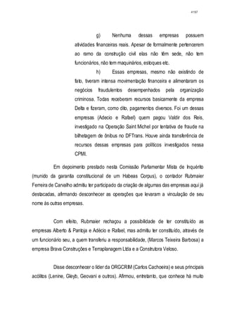 Relatório CPMI do Cachoeira parte 2