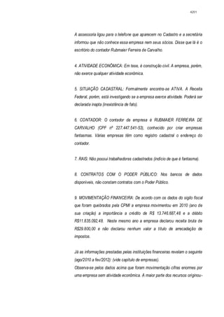 Relatório CPMI do Cachoeira parte 2