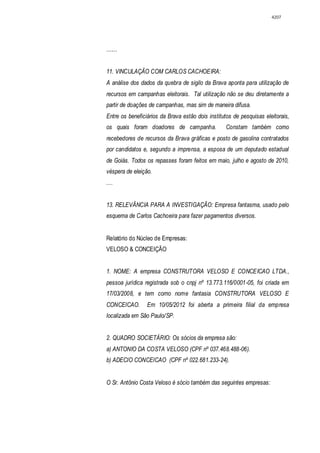 Relatório CPMI do Cachoeira parte 2