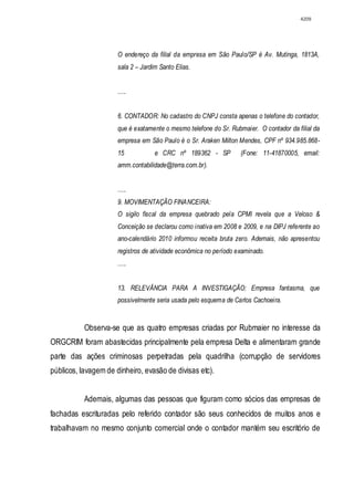 Relatório CPMI do Cachoeira parte 2