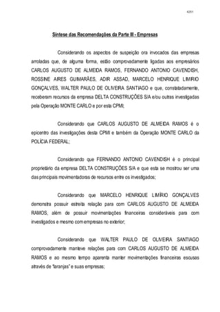 Relatório CPMI do Cachoeira parte 2