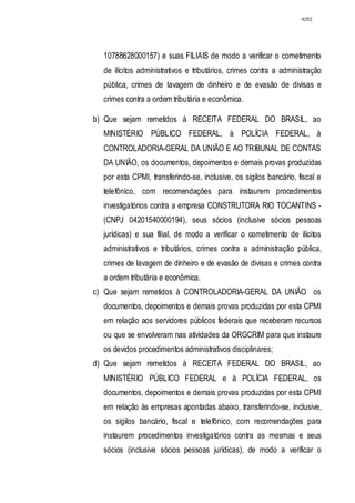 Relatório CPMI do Cachoeira parte 2