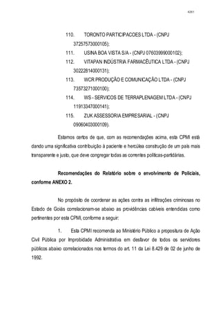 Relatório CPMI do Cachoeira parte 2