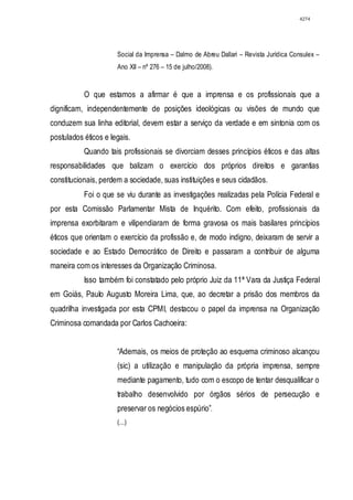 Relatório CPMI do Cachoeira parte 2