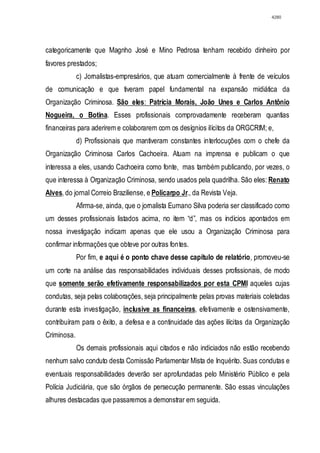 Relatório CPMI do Cachoeira parte 2