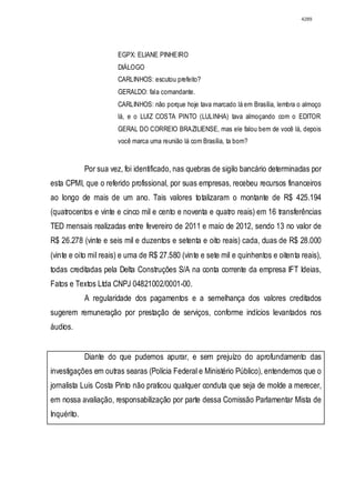Relatório CPMI do Cachoeira parte 2