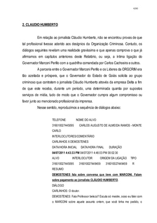 Relatório CPMI do Cachoeira parte 2