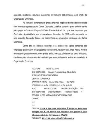 Relatório CPMI do Cachoeira parte 2