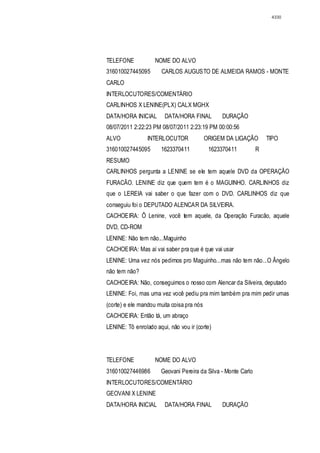 Relatório CPMI do Cachoeira parte 2