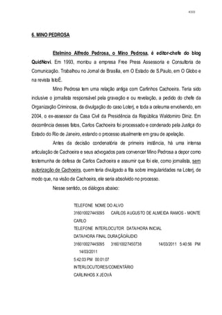 Relatório CPMI do Cachoeira parte 2