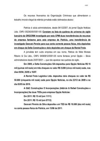 Relatório CPMI do Cachoeira parte 2