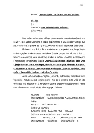 Relatório CPMI do Cachoeira parte 2