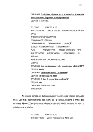 Relatório CPMI do Cachoeira parte 2