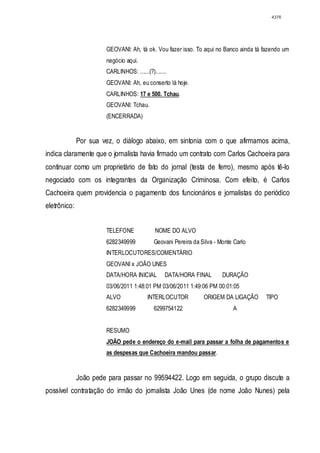 Relatório CPMI do Cachoeira parte 2